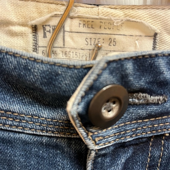 FREE PEOPLE Two-Tone Flared Jeans - Picture 3 of 3